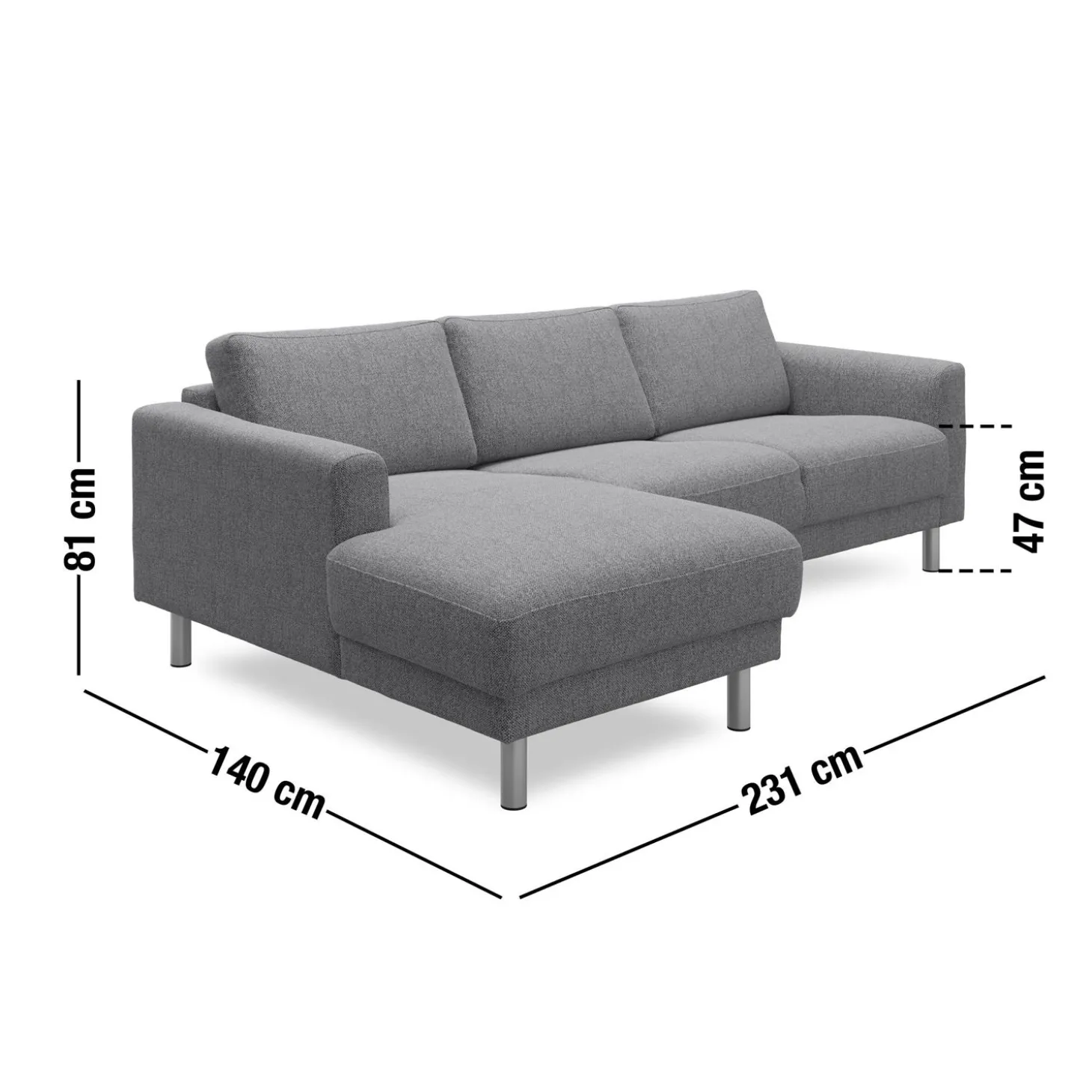 Cleveland venstrevendt sofa med chaiselong