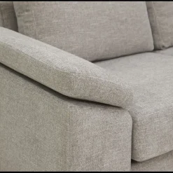 FLEX Hjørnesofa med 1 hjørnemodul, 2 endemoduler grå + ben træ