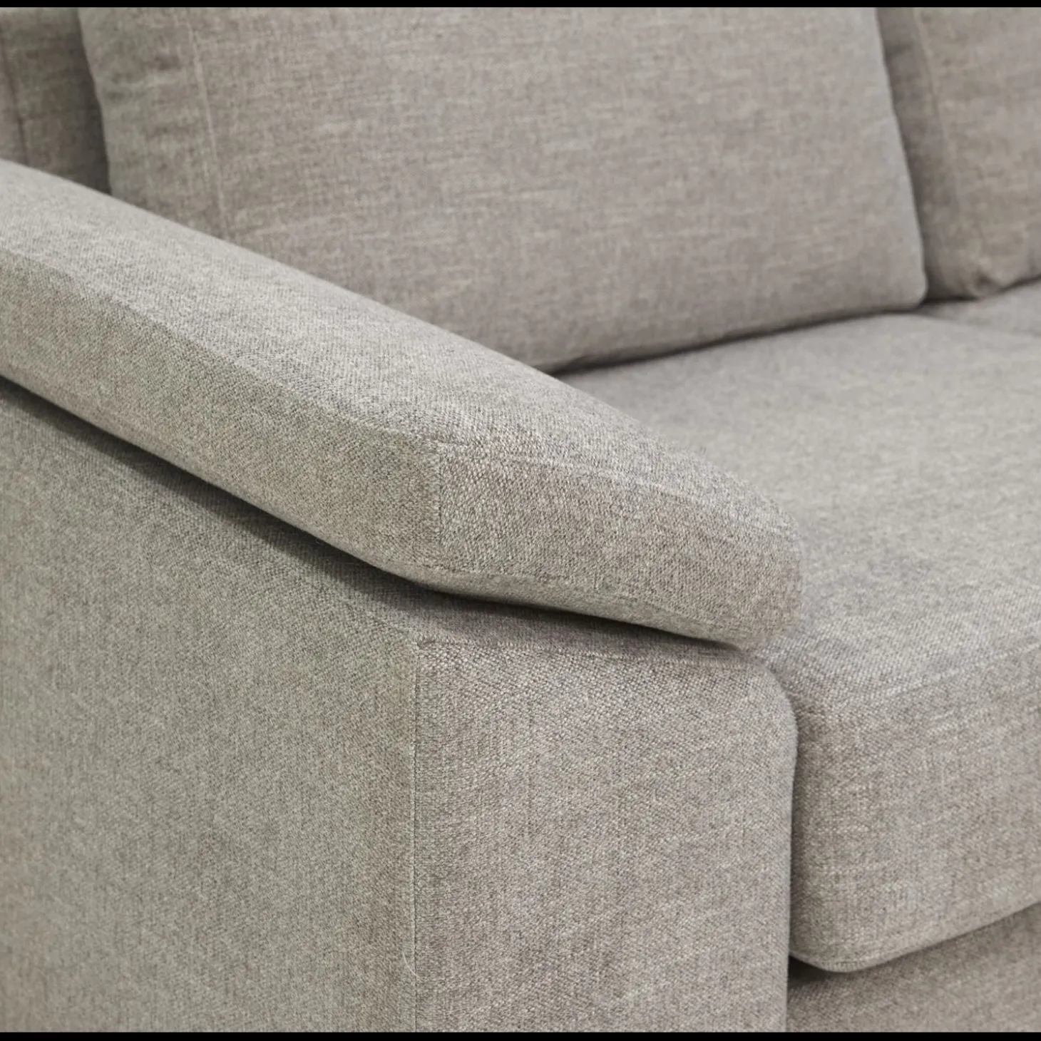 FLEX Hjørnesofa med 1 hjørnemodul, 2 endemoduler grå + ben træ