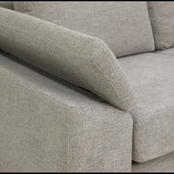FLEX Hjørnesofa med 1 hjørnemodul, 2 endemoduler grå + ben træ
