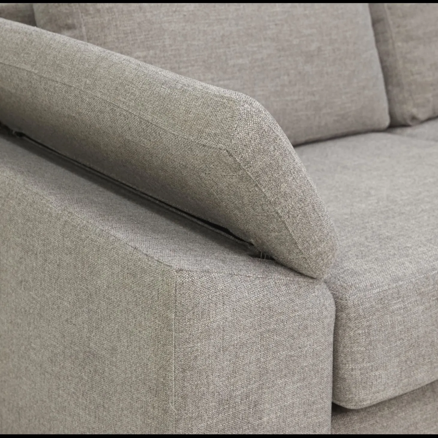 FLEX Hjørnesofa med 1 hjørnemodul, 2 endemoduler grå + ben træ