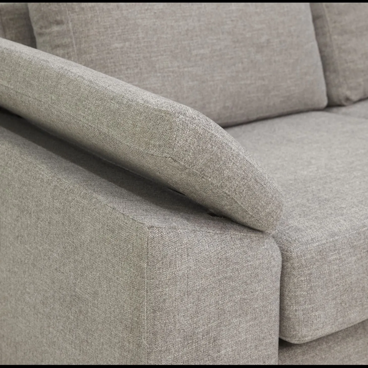 FLEX Hjørnesofa med 1 hjørnemodul, 2 endemoduler grå + ben træ