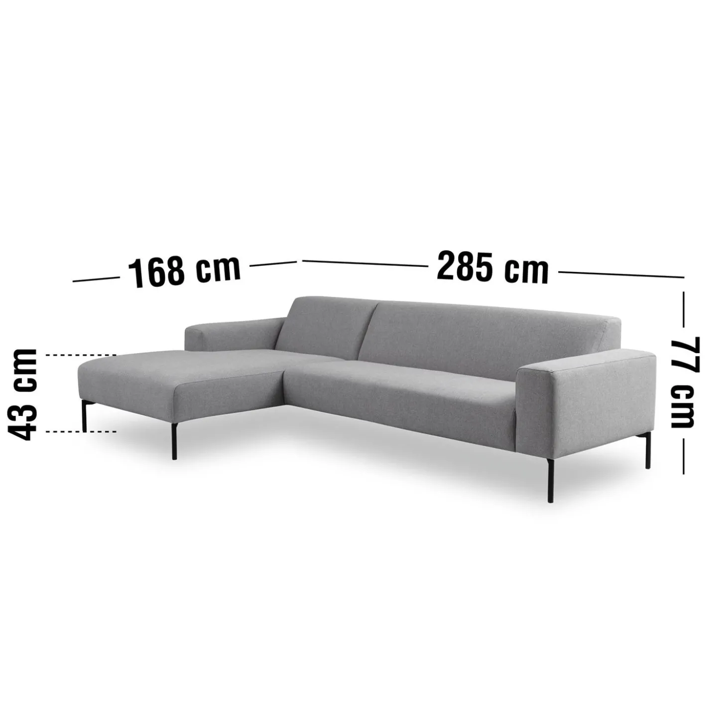 Franklin venstrevendt sofa med chaiselong
