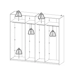 Galena L Garderobeskab 245 x 220 x 63 cm