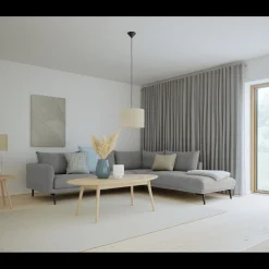 Hallsberg højrevendt sofa med pufafslutning