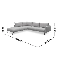 Hallsberg venstrevendt sofa med pufafslutning