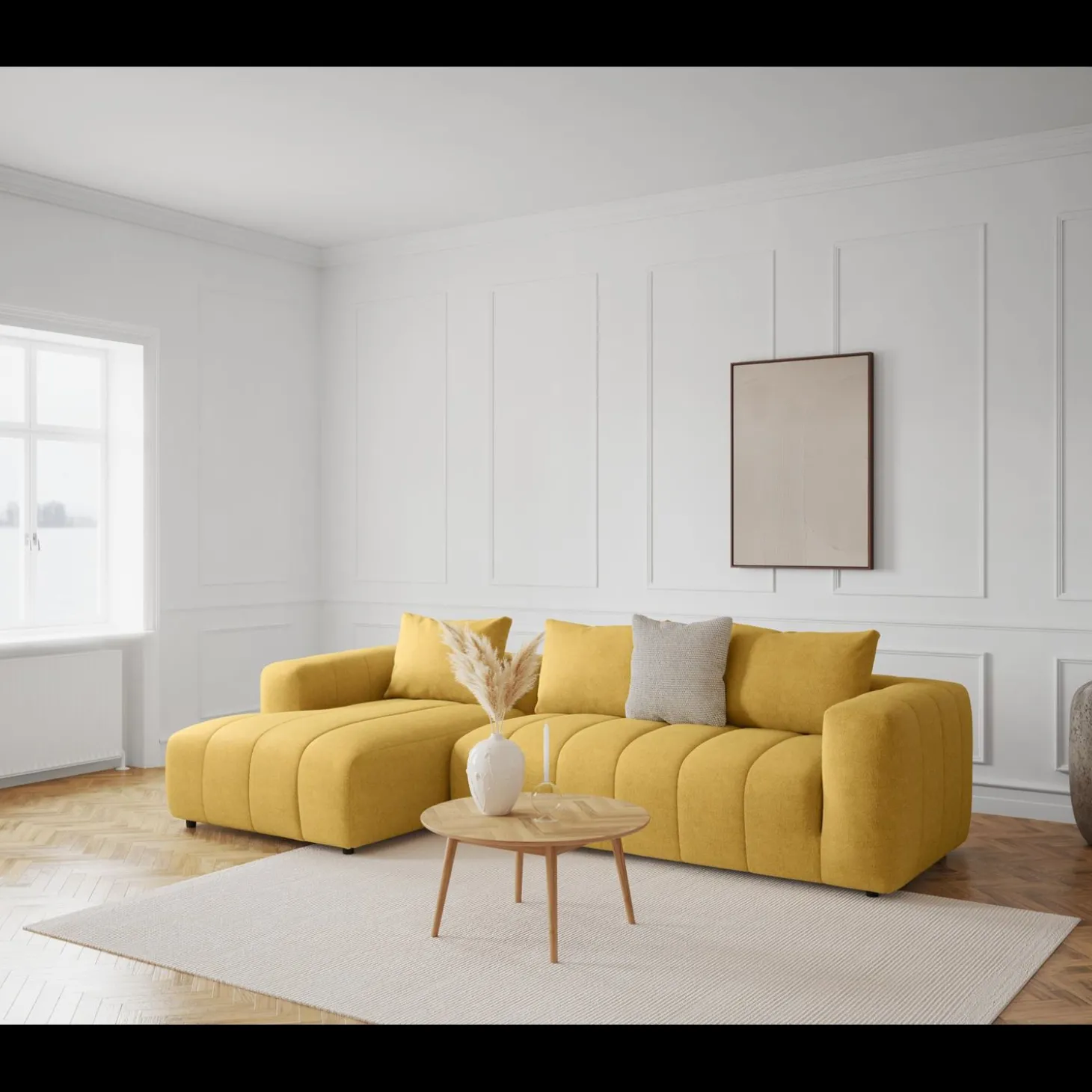 Ingvar venstrevendt sofa med chaiselong