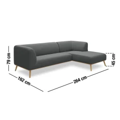 Land højrevendt sofa med chaiselong