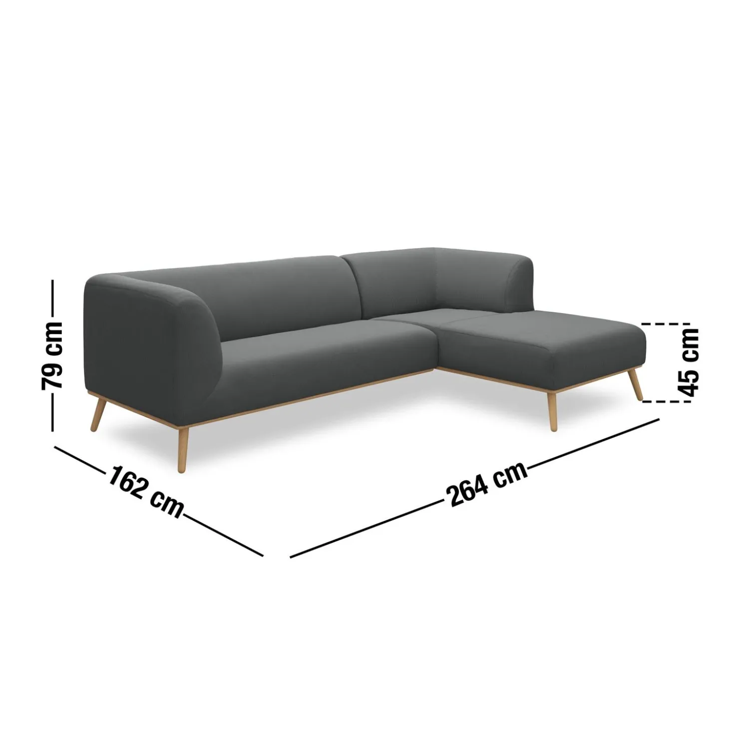 Land højrevendt sofa med chaiselong