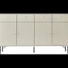 Mistral Classic Beige skænk med 4 låger, 4 skuffer + sorte ben