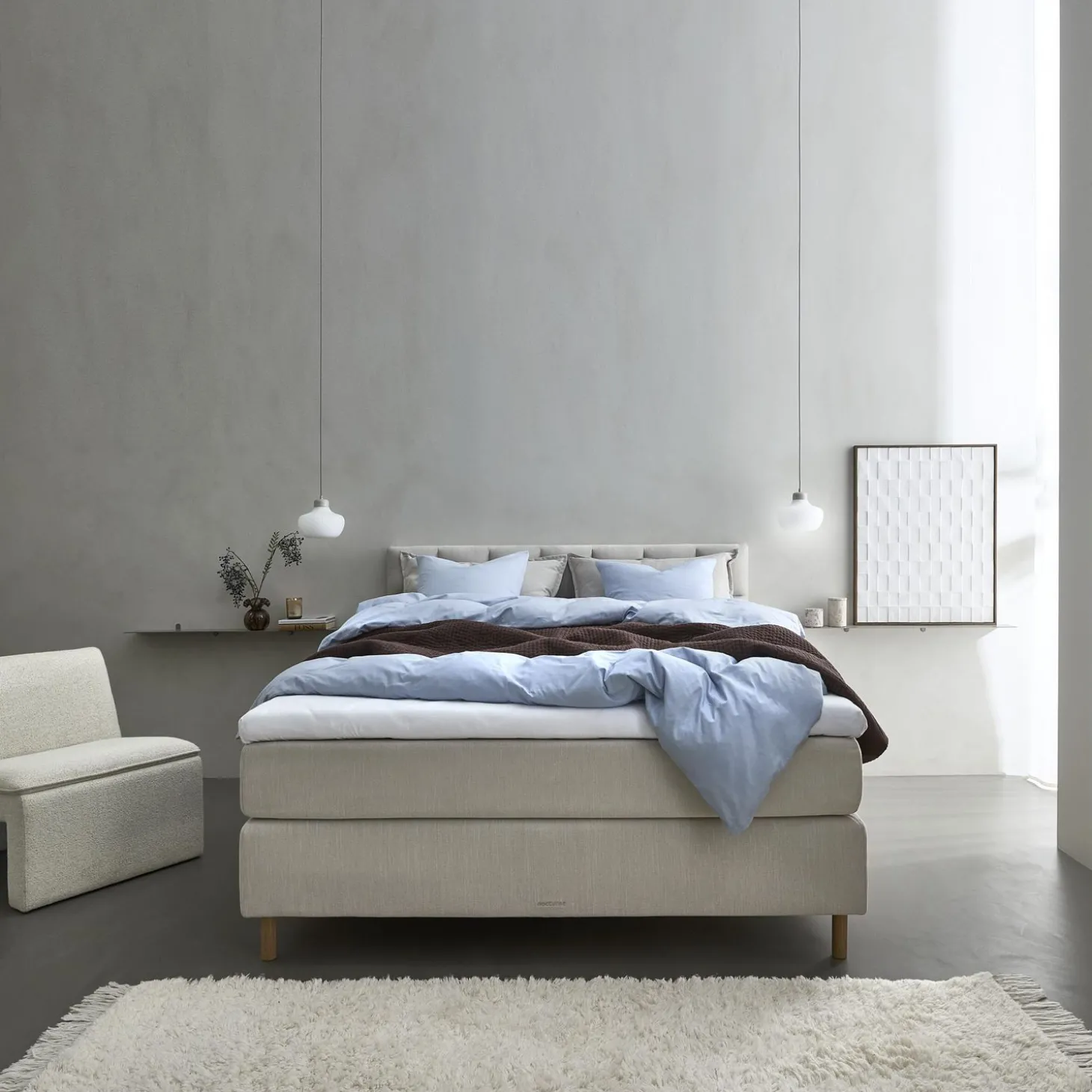 Nocturne Exclusive Plus inkl. topmadras, 210 x 210 cm kontinentalseng