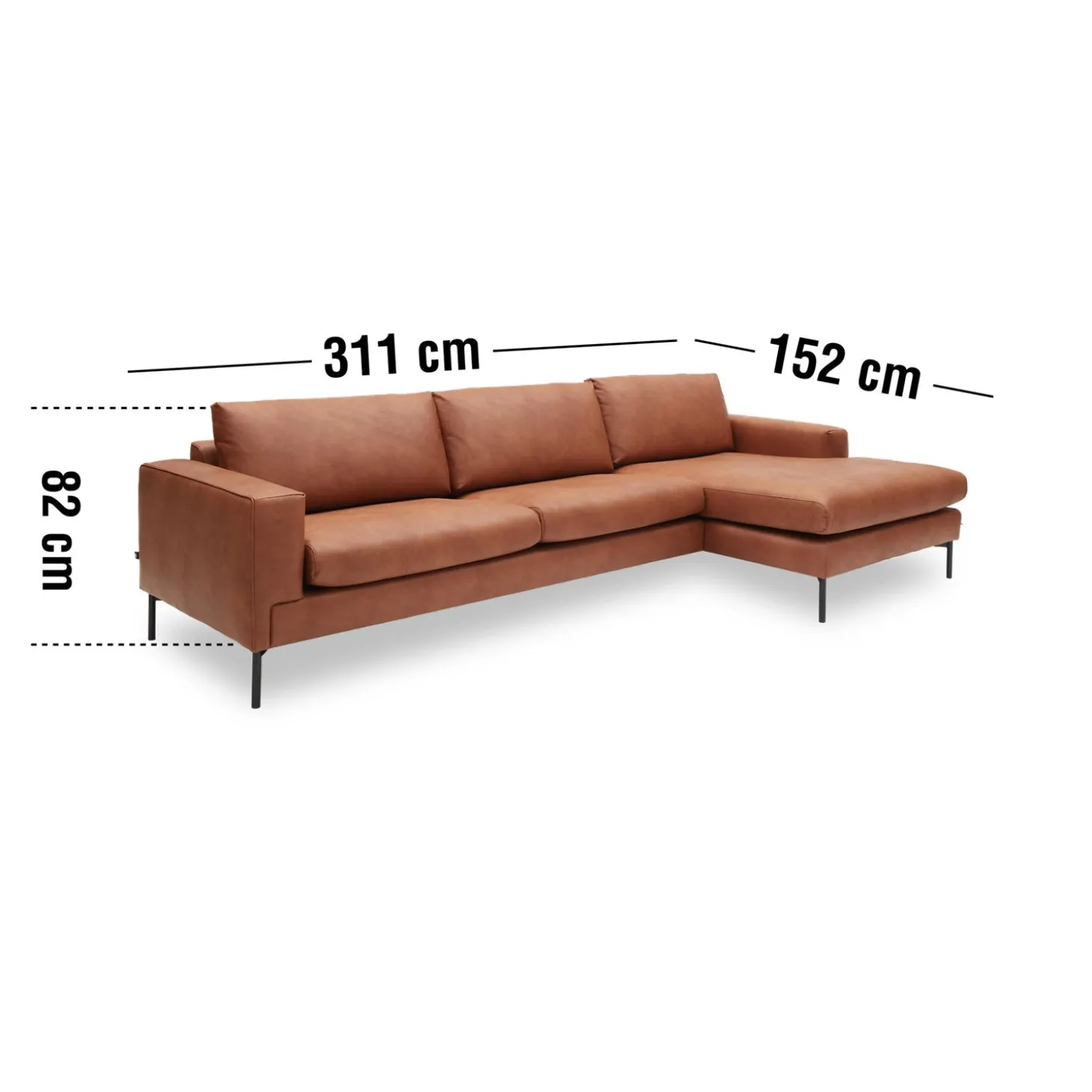 Nyland højrevendt sofa med chaiselong