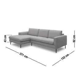 Nyland venstrevendt sofa med chaiselong