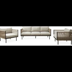 Oblic Loungehavesæt med 3 pers. loungesofa og 2 stk. hvilestole.