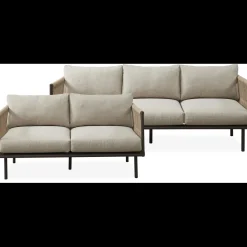 Oblic Loungehavesæt med 3 pers. loungesofa og 2 pers. loungesofa.