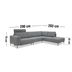 Remus højrevendt sofa med pufafslutning