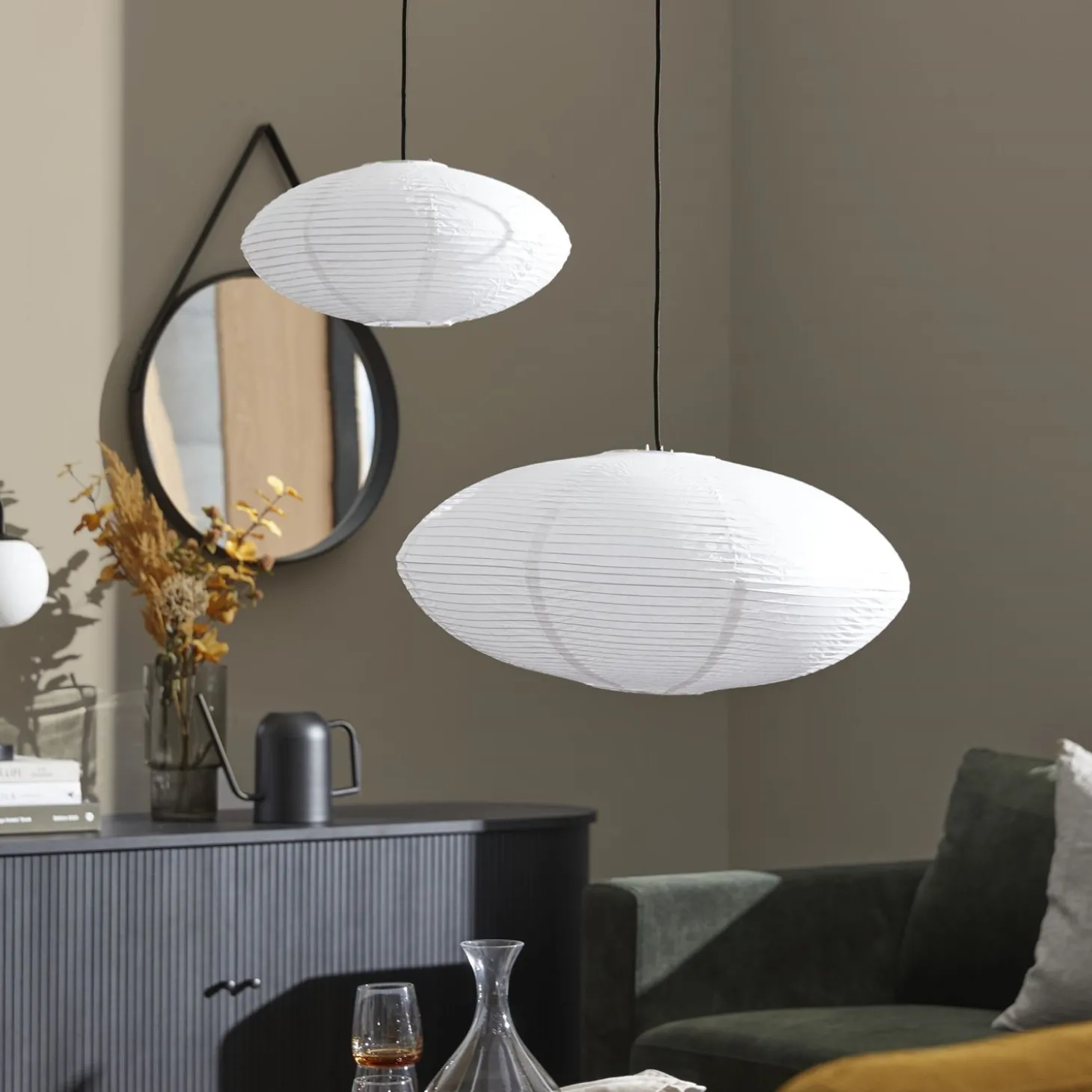 Riisi oval Lampeskærm 27 x 60 cm
