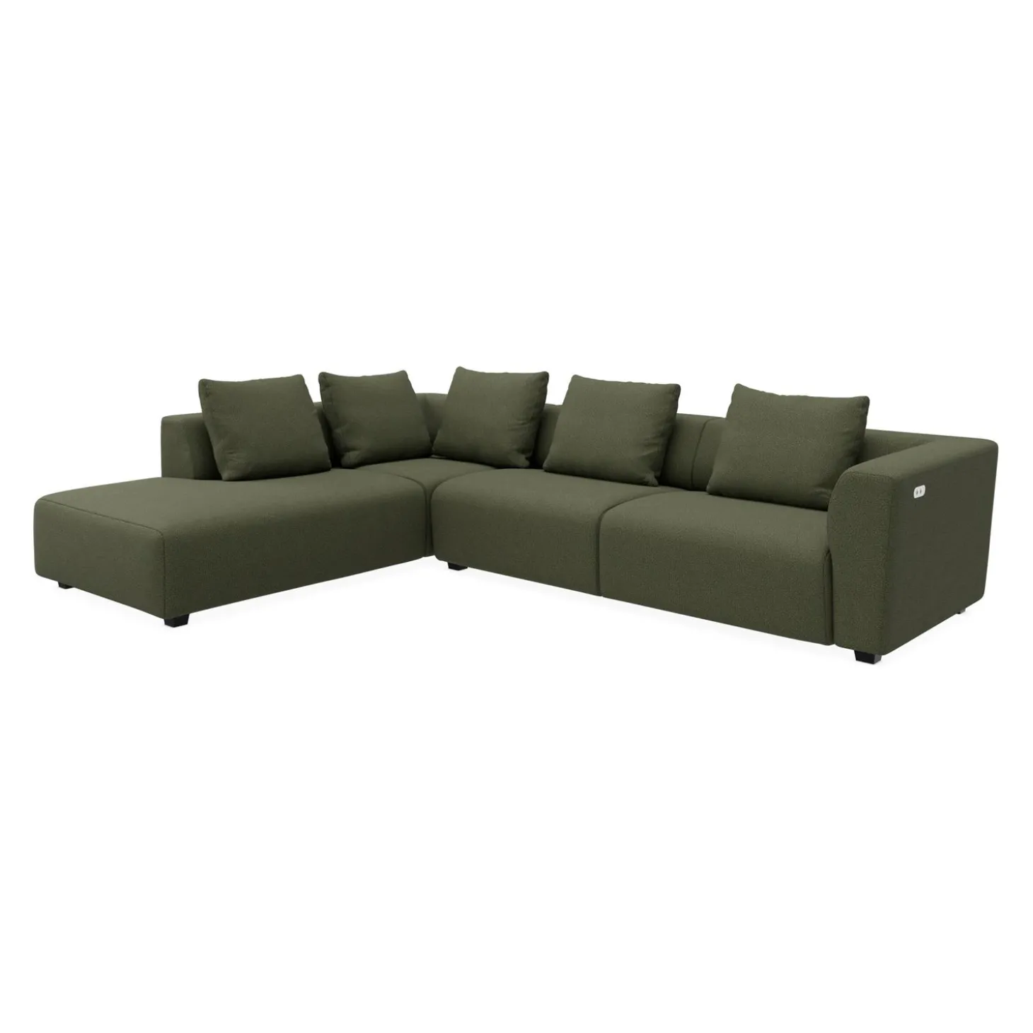 Solaro venstrevendt hjørnesofa med pufafslutning