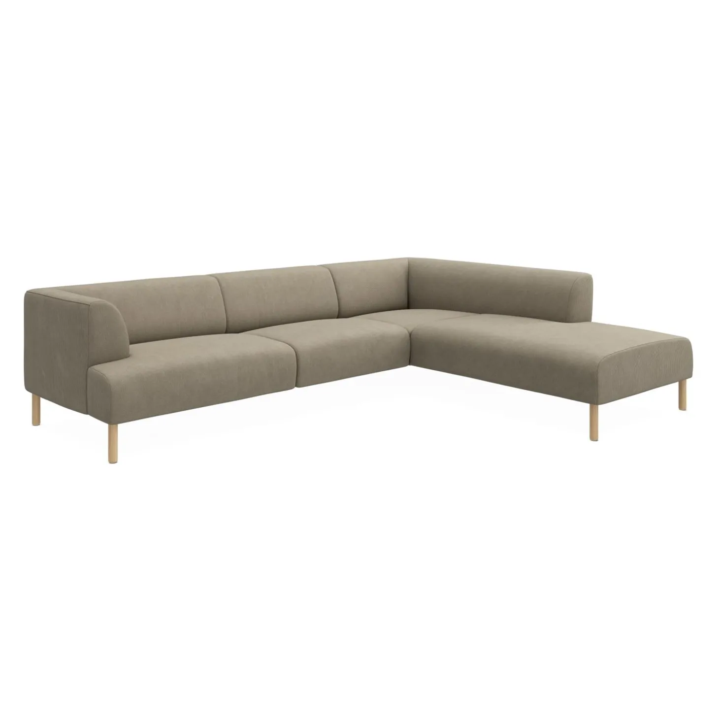 Teron højrevendt sofa med pufafslutning