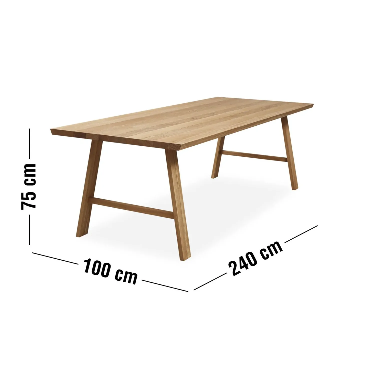 Timber 240 x 100 x 75 cm Spisebord 240 x 100 x 75 cm