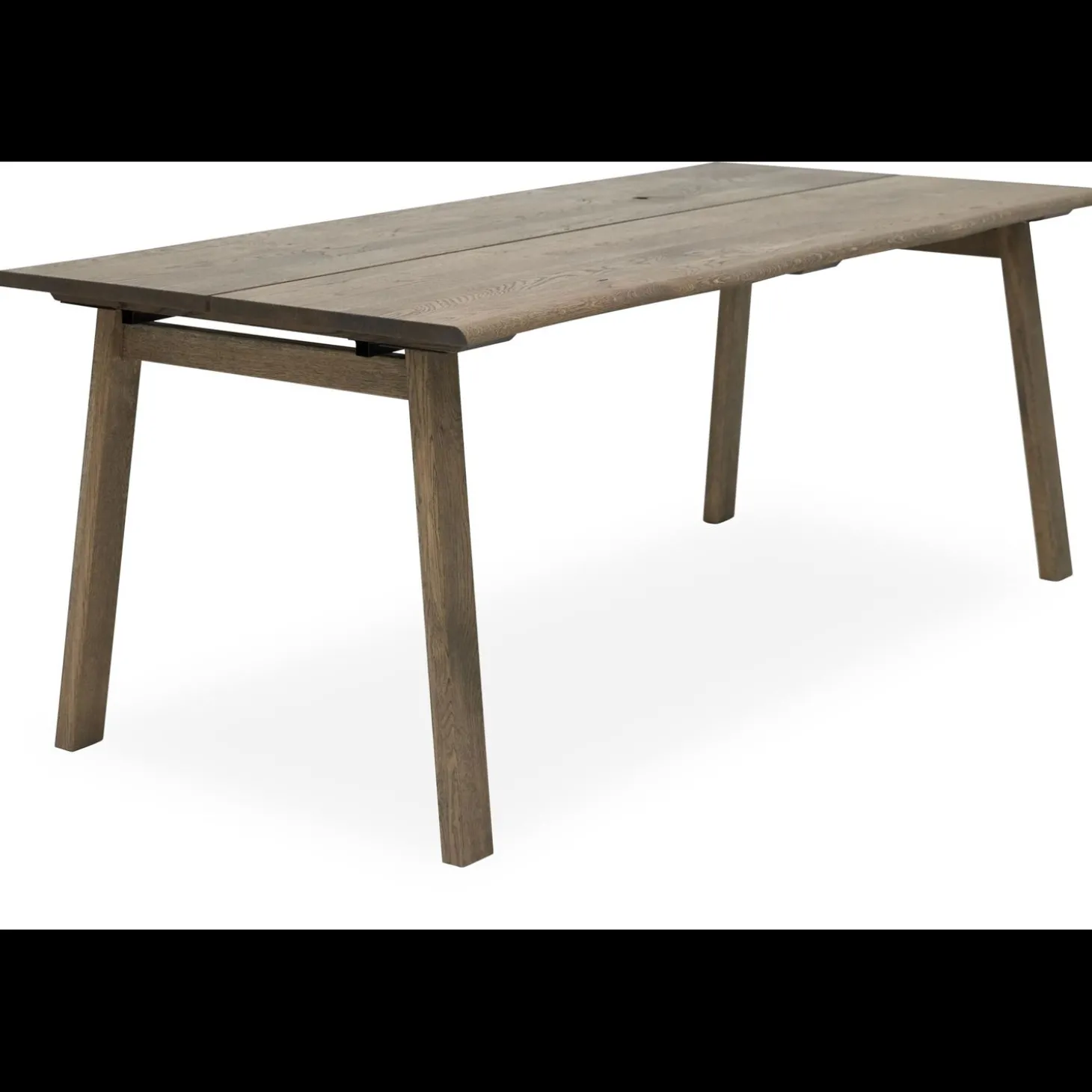True Spisebord 240 x 95 x 75 cm, plade + ben i mørkt træ